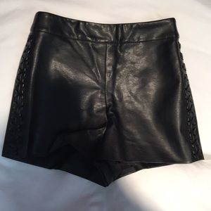Black leather shorts